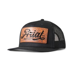 Gorra Ariat Negra logo en cuero