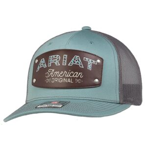Gorra Ariat Color Verde Turquesa parche de cuero