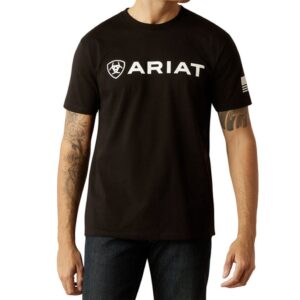 Camiseta con logotipo Ariat y bandera