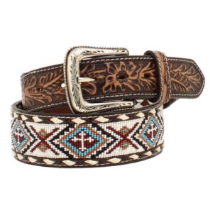 Faja Nocona diseño bordado cordón blanco 1 7/8” ancho