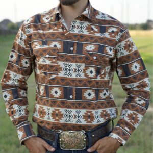 Camisa Lost Calf estampado azteca